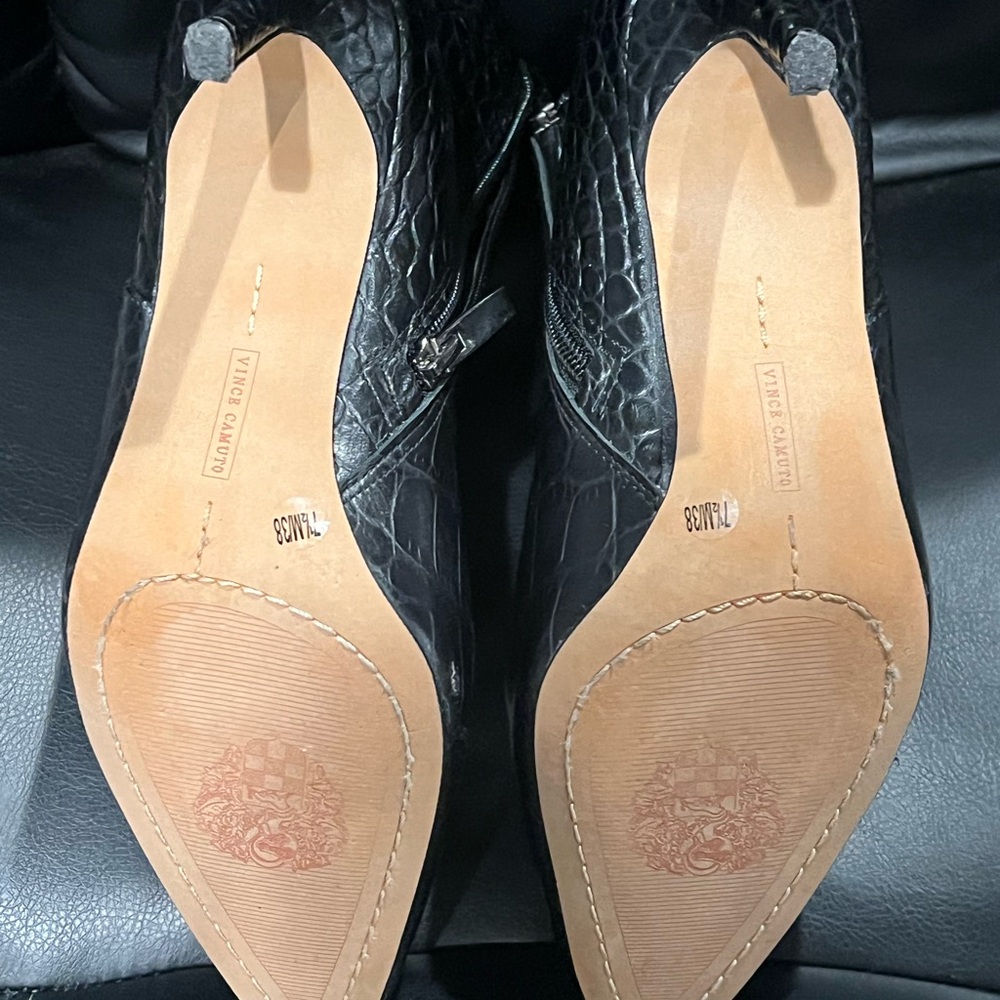 Vince Camuto Black Embossed Ankle Booties - Picture 7 of 7